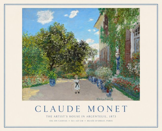 Monet The Artist's House in Argenteuil, 1873 No1 - Póster