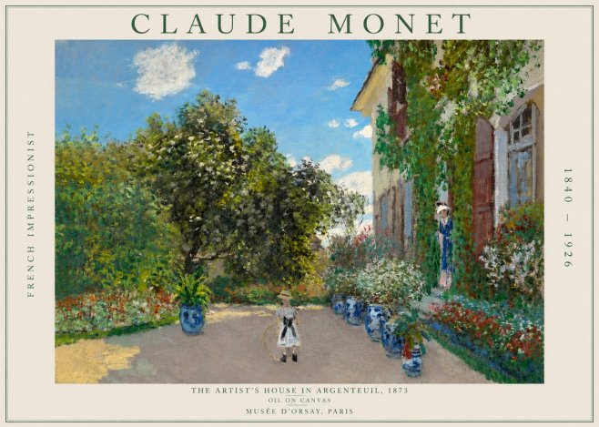 Monet The Artist's House in Argenteuil, 1873 No2 - Póster