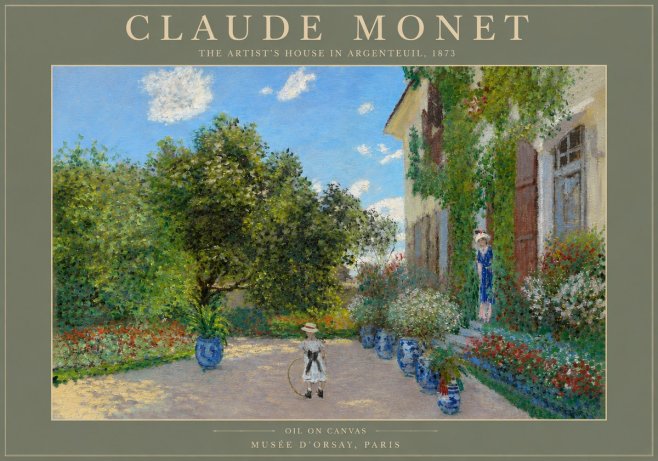 Monet The Artist's House in Argenteuil, 1873 No4 - Póster