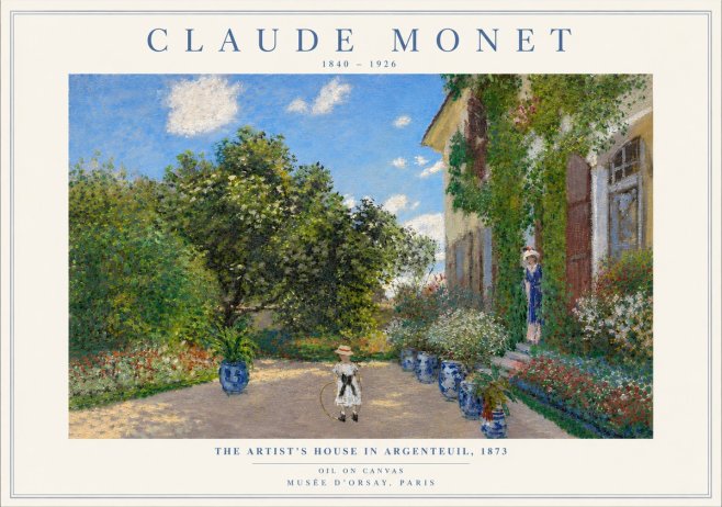 Monet The Artist's House in Argenteuil, 1873 No5 - Póster