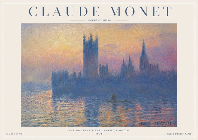 Monet The Houses of Parliament, London II No4 - Póster