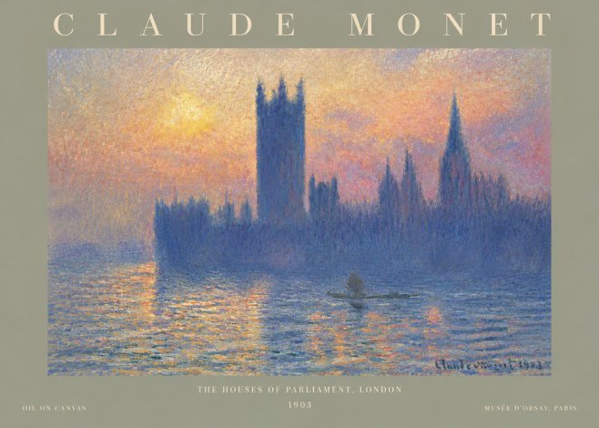 Monet The Houses of Parliament, London II No6 - Póster