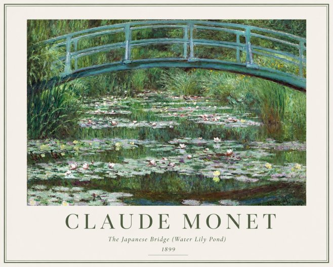 Monet The Japanese Bridge (Water Lily Pond) No1 - Póster