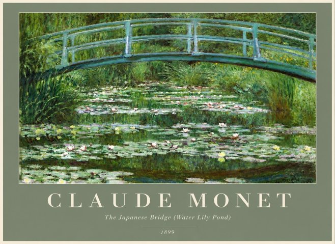 Monet The Japanese Bridge (Water Lily Pond) No2 - Póster