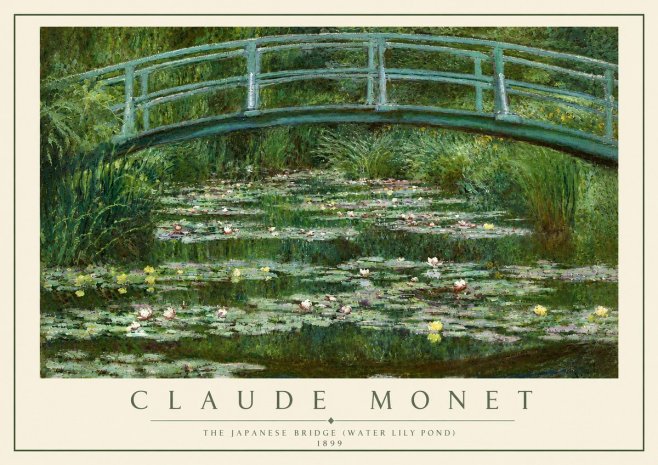 Monet The Japanese Bridge (Water Lily Pond) No5 - Póster