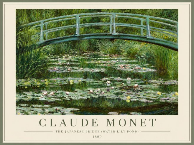 Monet The Japanese Bridge (Water Lily Pond) No6 - Póster