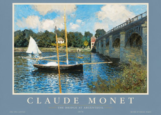 Monet The Bridge at Argenteuil I No2 - Póster