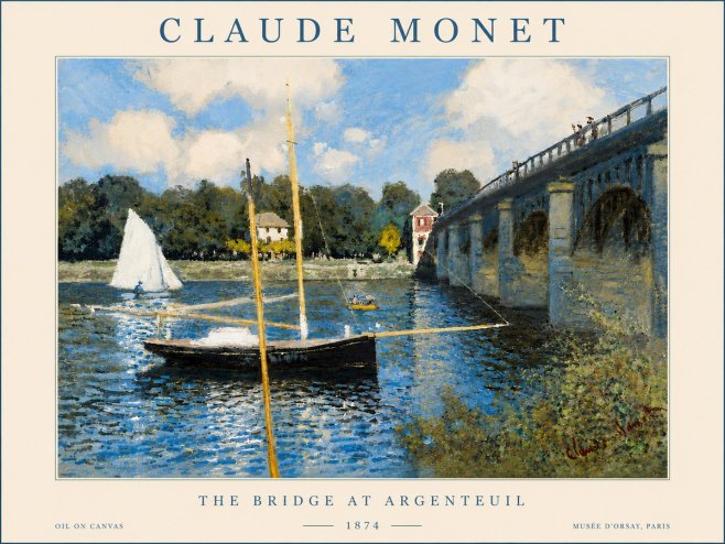 Monet The Bridge at Argenteuil I No5 - Póster