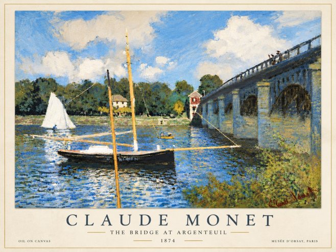 Monet The Bridge at Argenteuil I No6 - Póster