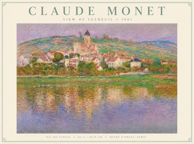 Monet View of Vétheuil I No5 - Póster