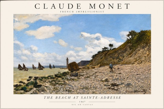 Monet The Beach at Sainte-adresse II No1 - Póster
