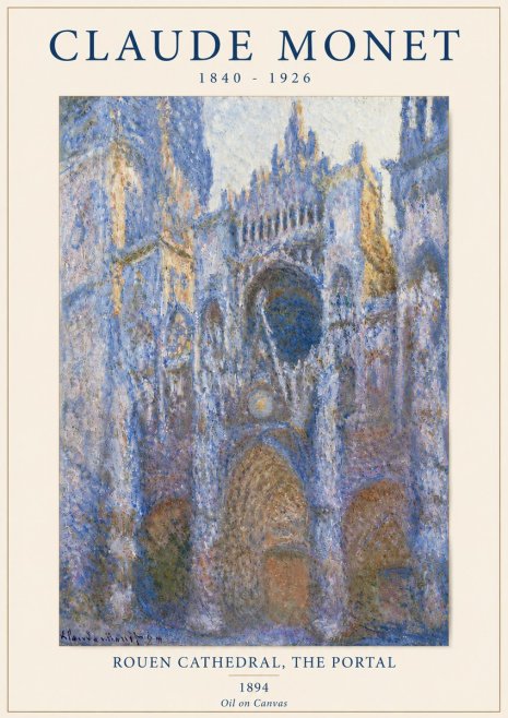 Monet Rouen Cathedral, the Portal No4 - Póster