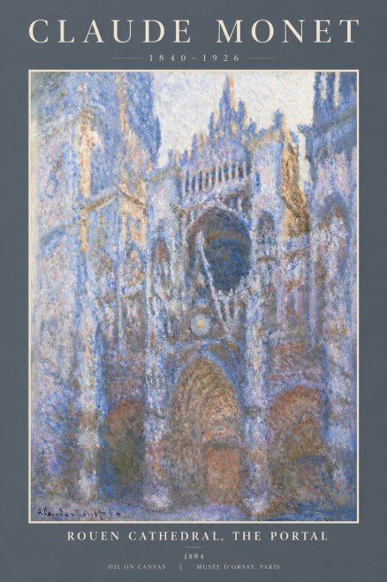 Monet Rouen Cathedral, the Portal No5 - Póster
