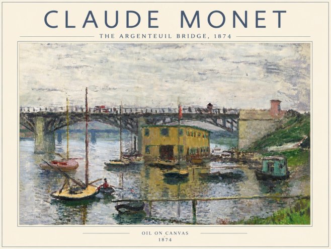 Monet The Argenteuil Bridge No6 - Póster
