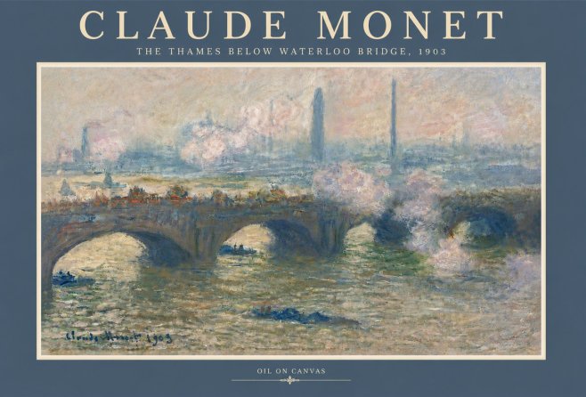 Monet The Thames Below Waterloo Bridge, 1903 No5 - Póster