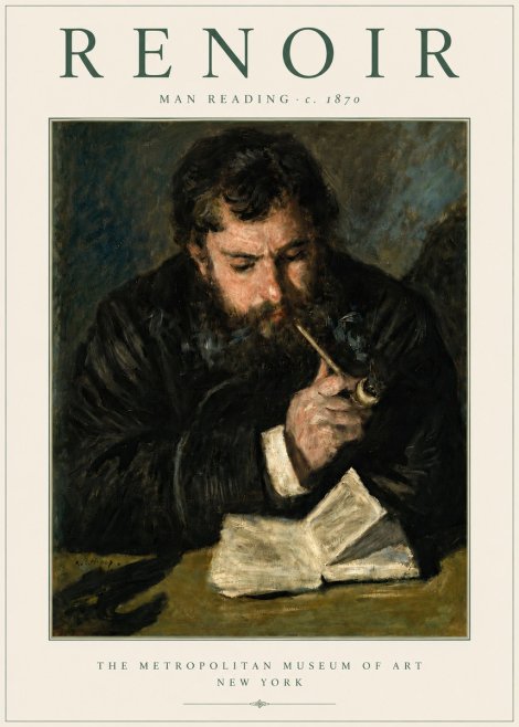Renoir Man Reading No4 - Póster