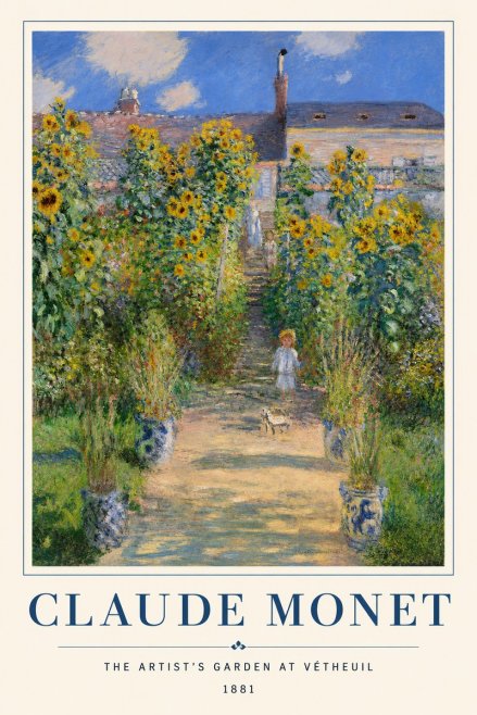 Monet The Artist's Garden at Vétheuil I No2 - Póster