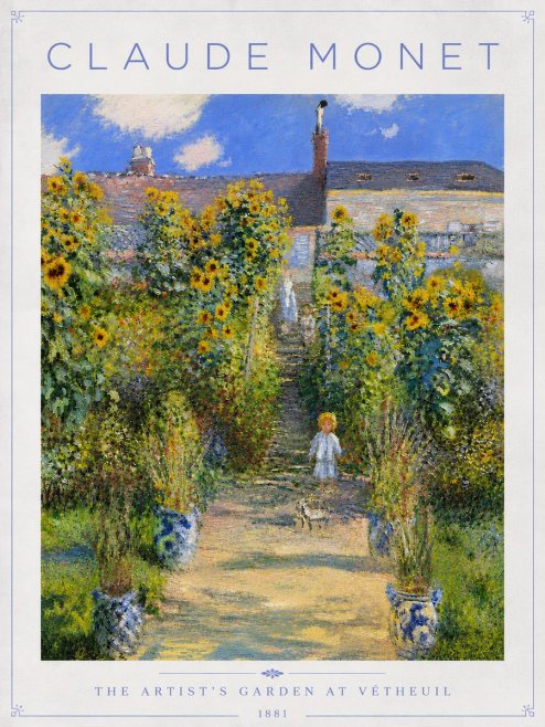 Monet The Artist's Garden at Vétheuil I No6 - Póster