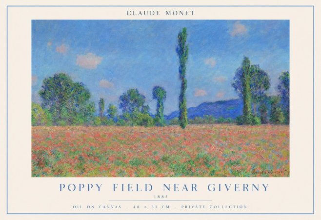 Monet Poppy Field Near Giverny No1 - Póster