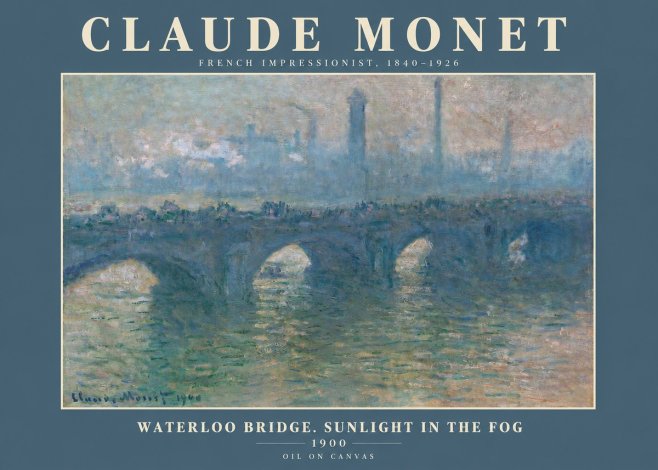 Monet Waterloo Bridge. Sunlight in the Fog No2 - Póster