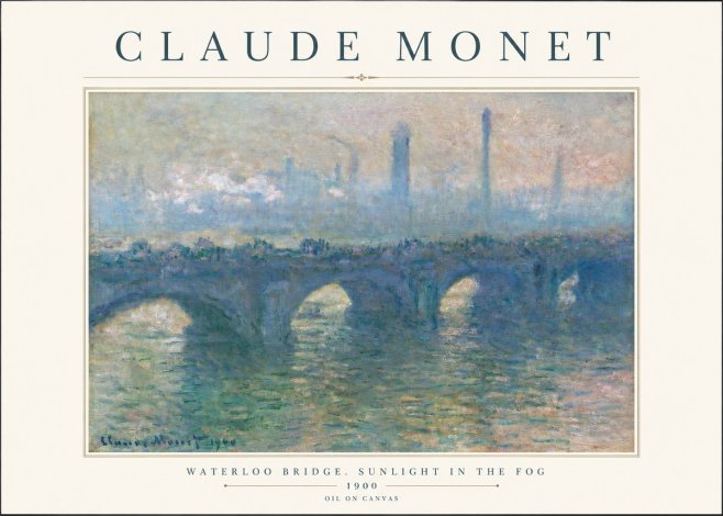 Monet Waterloo Bridge. Sunlight in the Fog No3 - Póster