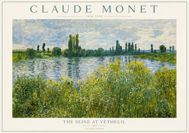 Monet The Seine at Vétheuil No4 - Póster
