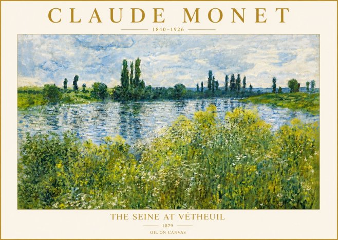 Monet The Seine at Vétheuil No6 - Póster