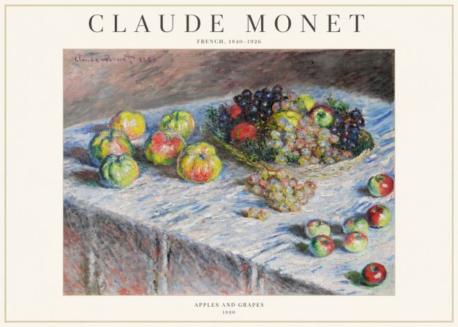 Monet Apples and Grapes No1 - Póster
