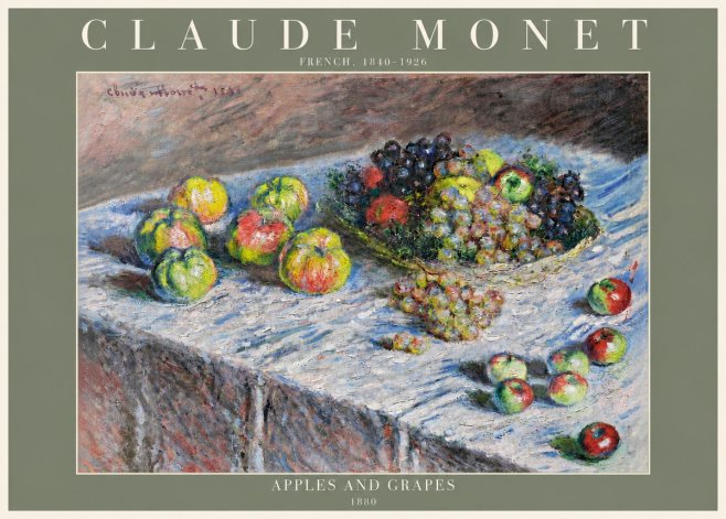 Monet Apples and Grapes No4 - Póster
