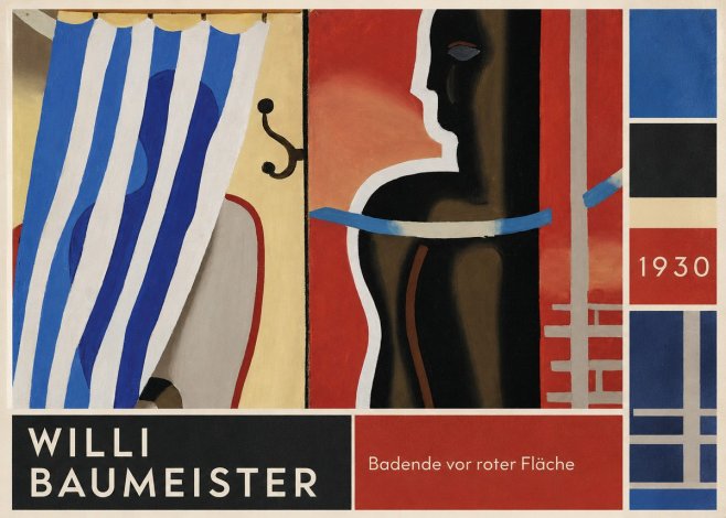 Willi Baumeister Badende Vor Roter Fläche No6 - Póster