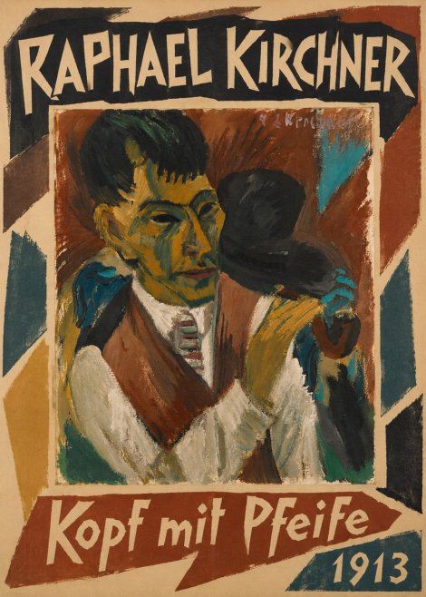 Raphael Kirchner Kopf Mit Pfeife No1 - Póster