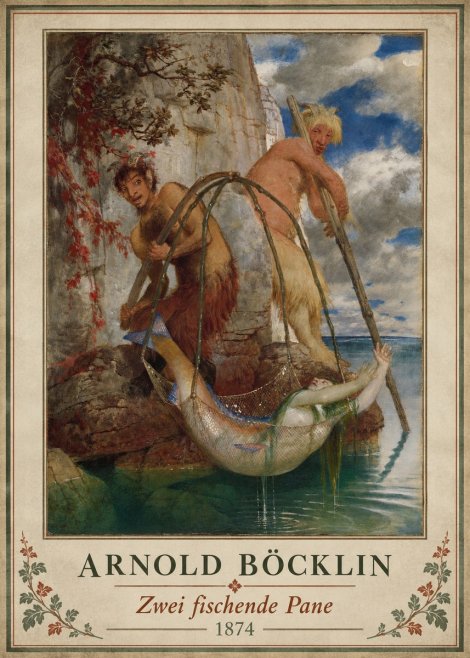 Arnold Böcklin Zwei Fischende Pane No3 - Póster