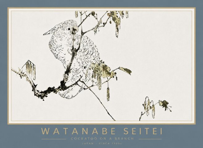 Watanabe Seitei Cockatoo on a Branch No4 - Póster