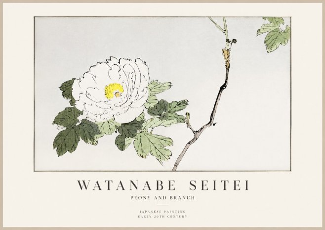 Watanabe Seitei Peony and Branch No1 - Póster