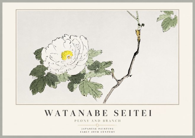 Watanabe Seitei Peony and Branch No3 - Póster