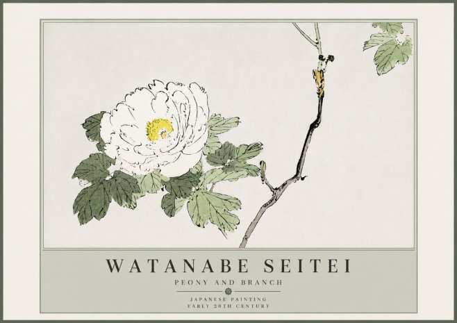 Watanabe Seitei Peony and Branch No5 - Póster