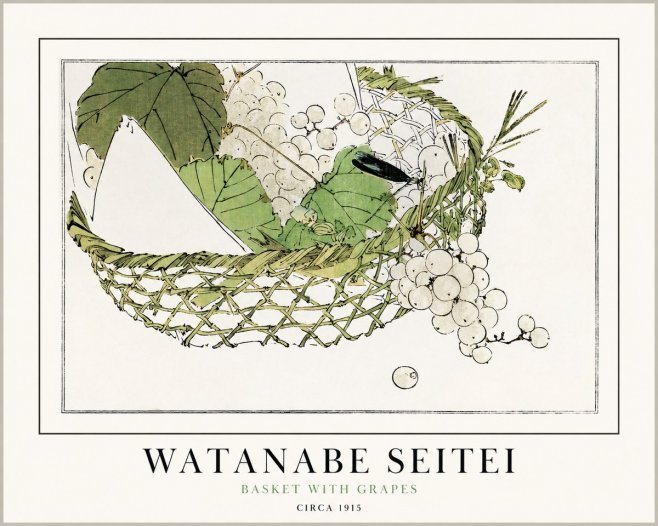 Watanabe Seitei Basket with Grapes No1 - Póster