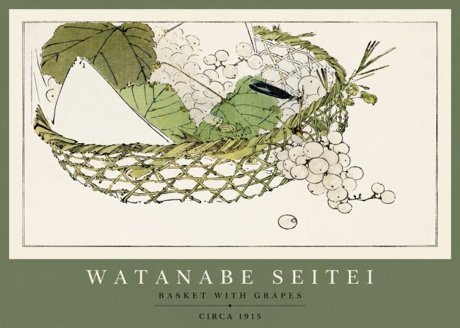 Watanabe Seitei Basket with Grapes No2 - Póster