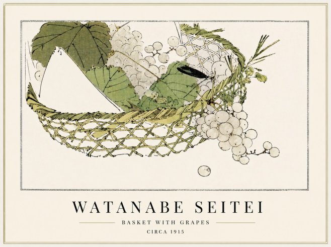 Watanabe Seitei Basket with Grapes No3 - Póster
