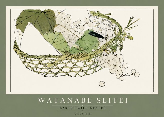 Watanabe Seitei Basket with Grapes No4 - Póster