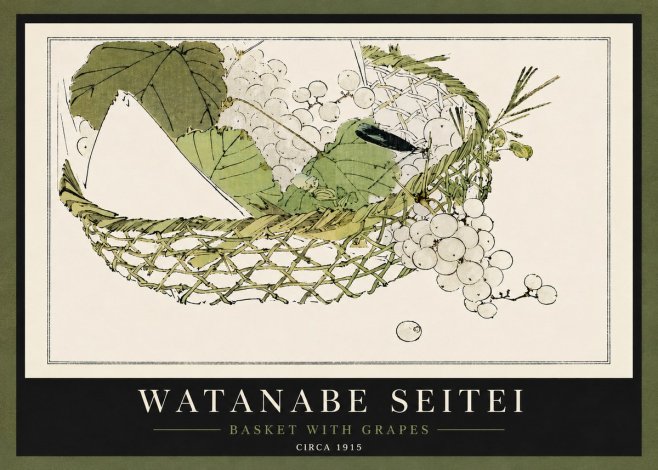 Watanabe Seitei Basket with Grapes No5 - Póster