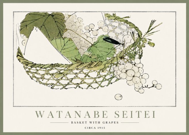 Watanabe Seitei Basket with Grapes No6 - Póster