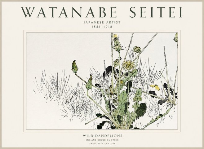 Watanabe Seitei Wild Dandelions No1 - Póster