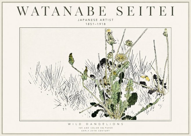 Watanabe Seitei Wild Dandelions No3 - Póster