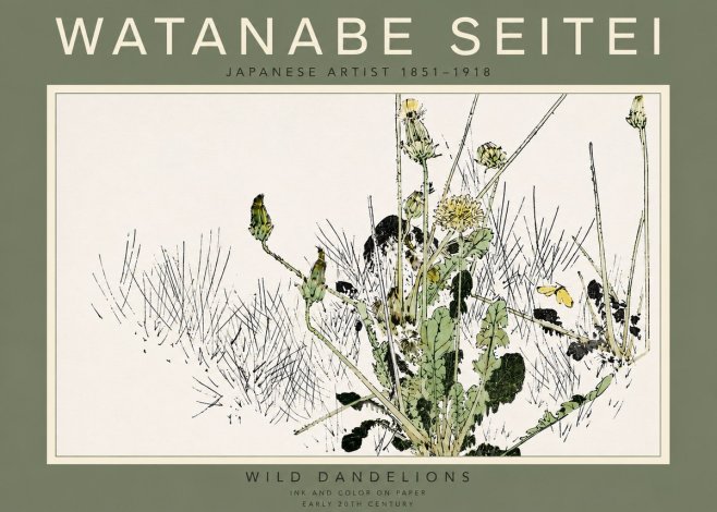 Watanabe Seitei Wild Dandelions No5 - Póster