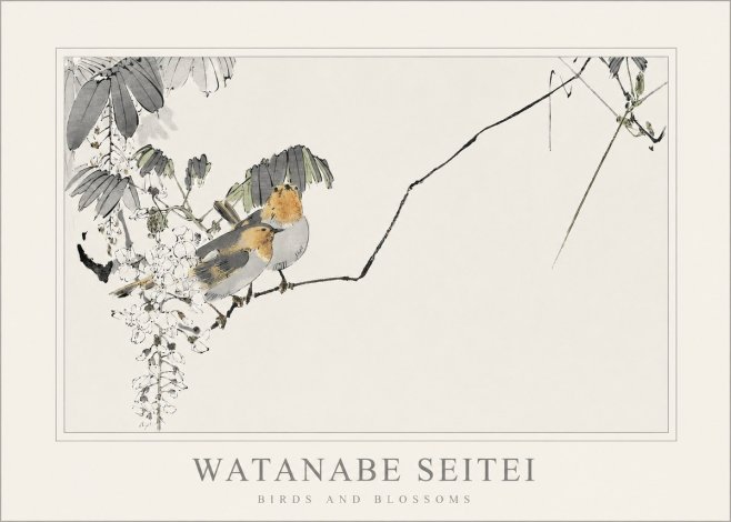 Watanabe Seitei Birds and Blossoms No1 - Póster