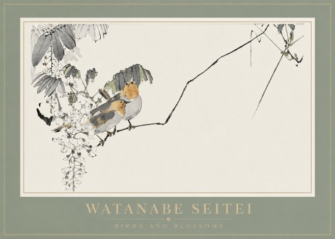Watanabe Seitei Birds and Blossoms No2 - Póster
