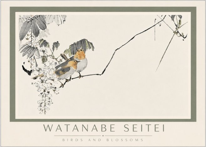 Watanabe Seitei Birds and Blossoms No4 - Póster