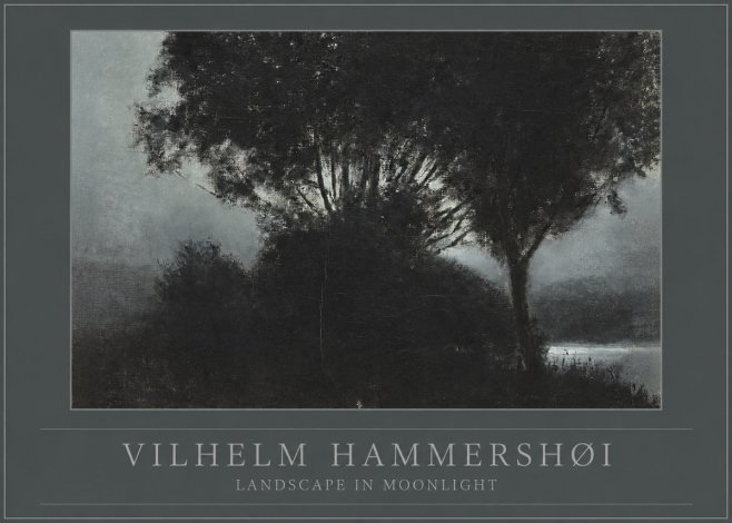 Vilhelm Hammershøi Landscape in Moonlight No1 - Póster