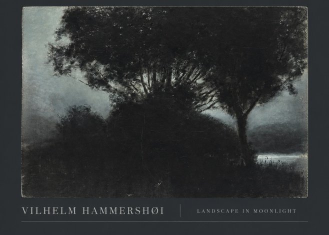 Vilhelm Hammershøi Landscape in Moonlight No3 - Póster
